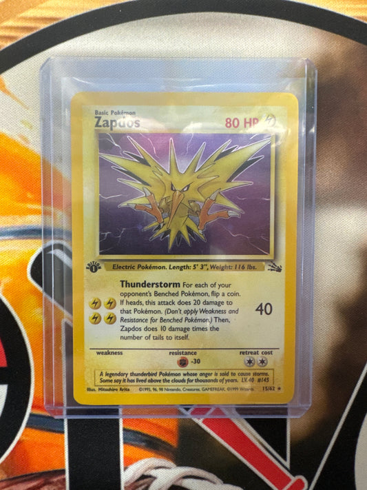 Pokemon Zapdos 15/62 Fossil 1st edition Spanish