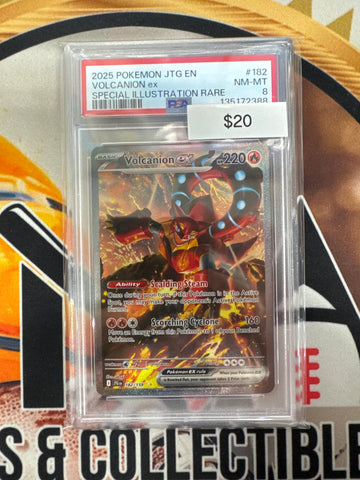 Pokemon Volcanion ex 182/159 Journey Together PSA 8