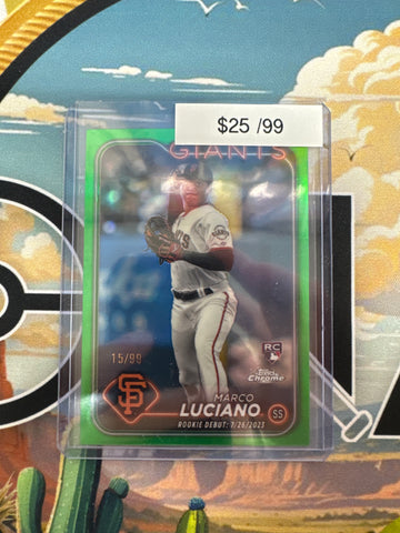 2024 Topps Chrome Update Series Marco Luciano Green Refractor /99
