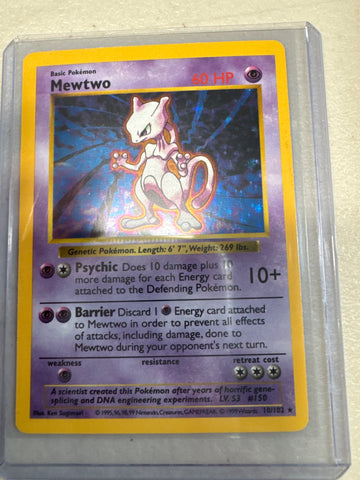 Pokemon Mewtwo Base Set Shadowless 10/102 DM