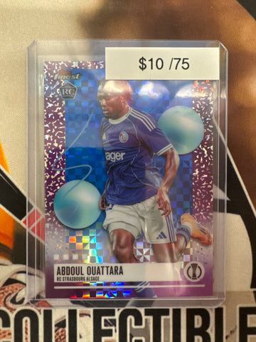 2025-26 Topps Finest Champions League Abdoul Quattara Rookie Blue X-Fractor Refractor /75