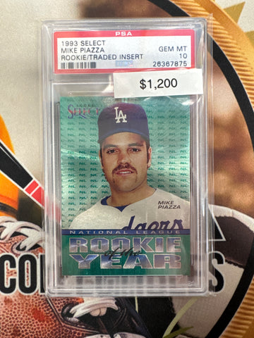 1993 Select Baseball Mike Piazza Rookie/Traded Insert PSA 10