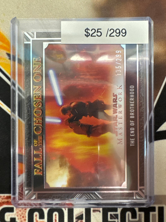 2025 Topps Star Wars Masterwork Fall Of The Chosen One The End Of Brotherhood Refractor /299
