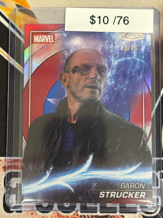 2025 Topps Chrome Marvel Studios Strucker Baron Captain America Refractor /76