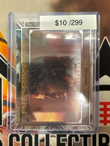 2025 Topps Star Wars Masterwork Fall Of The Chosen One Conflicted Refractor /299