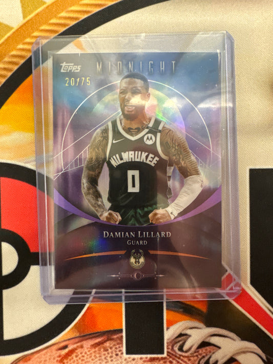 2025-26 Topps Midnight NBA Damian Lillard Purple Refractor /75