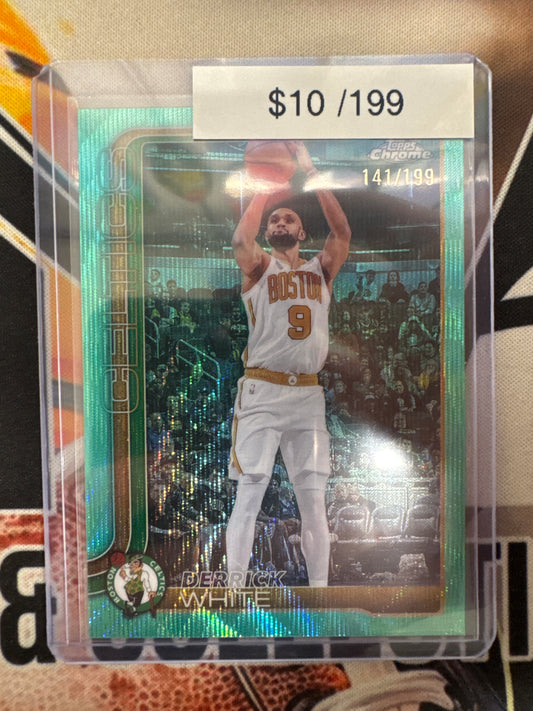 2026 Topps Chrome NBA Update Derrick White Aqua Wave Refractor /199