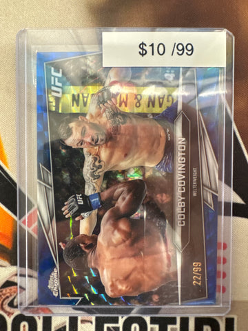 2026 Topps Chrome UFC Colby Covington Blue Geometric Refractor /99