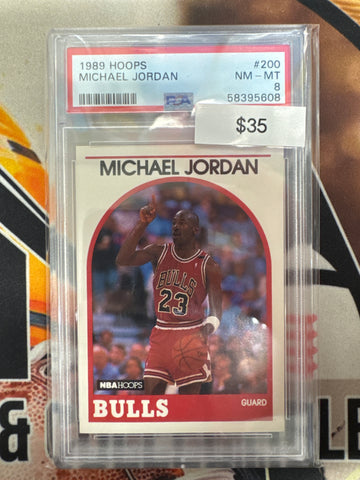1989 NBA Hoops Michael Jordan PSA 8