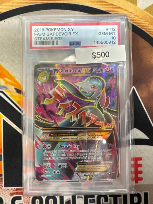 2016 Pokemon XY Full Art M Gardevoir Ex 112/114 Steam Siege PSA 10