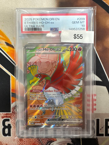 2025 Pokemon Destined Rivals Ethan’s Ho-Oh Ex 209/182 Ultra Rare PSA 10