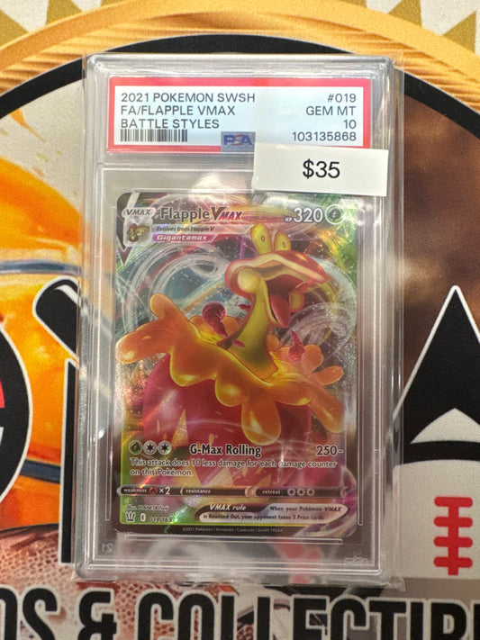 2021 Pokémon SWSH Flapple Vmax Full Art 019/163 Battle Styles PSA 10