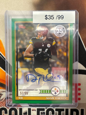 2026 Topps Flagship NFL Adam Thielen 35th Anniversary Autograph Green Refractor /99