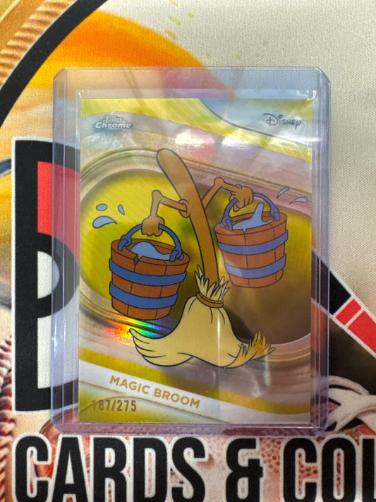 2025 Topps Chrome Disney Magic Broom Yellow Refractor /275