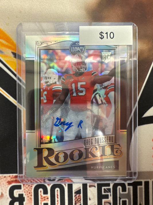 2021 Panini Legacy NFL Greg Rousseau Rookie Autograph Silver