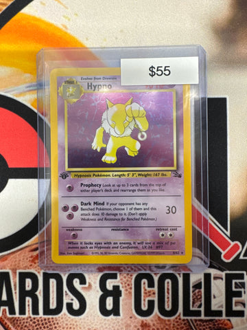 Pokémon Fossil Set Hypno Holo 8/62 1st Edition