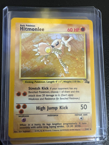 Pokemon Hitmonlee Holo 7/62 Fossil