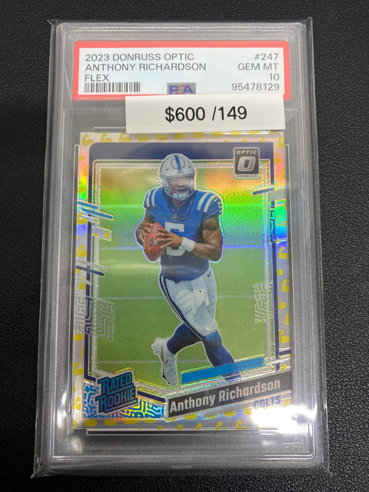 2023 Optic Anthony Richardson Rated Rookie Flex /149 PSA 10