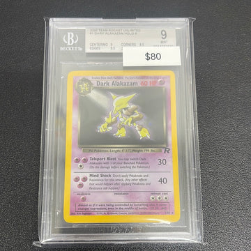 Pokémon Dark Alakazam Holo Team Rocket 1/82 BGS 9