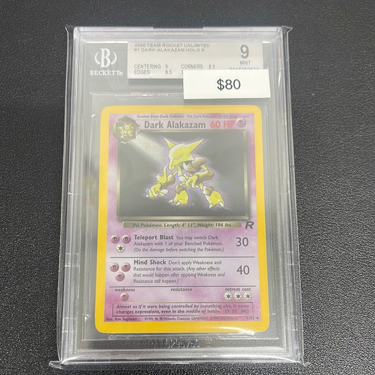 Pokémon Dark Alakazam Holo Team Rocket 1/82 BGS 9