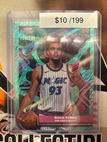 2026 Topps Chrome Cosmic NBA Noah Penda Rookie Aqua Shimmer Refractor /199