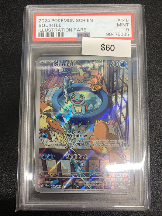 Pokémon Squirtle Illustration Rare Stellar Crown 148/142 PSA 9