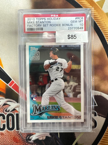 2010 Topps Holiday MLB Mike Stanton Factory Set Rookie Bonus PSA 10