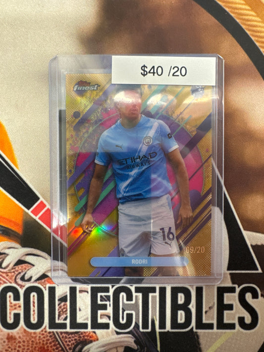 2026 Topps Finest English Premier League Rodri Rare Gold Refractor /20