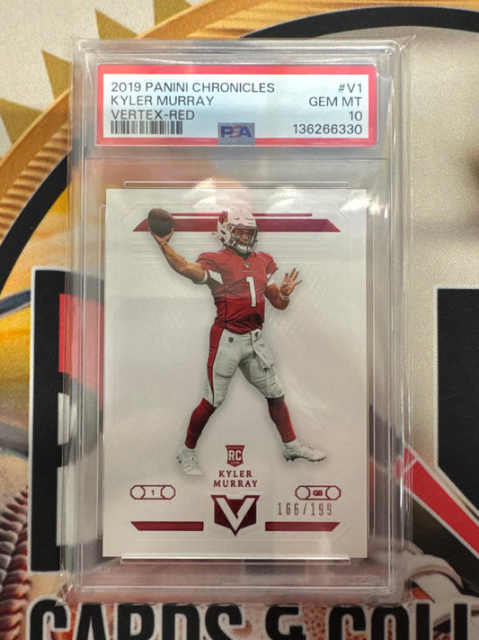 2019 Panini Chronicles NFL Kyler Murray Rookie Vertex Red /199 PSA 10