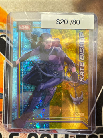 2026 Topps Chrome Marvel Kate Bishop Dazzler’s Silver Rhythm Refractor /80