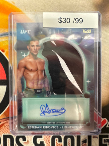 2025 Topps Midnight UFC Esteban Ribovics Rookie Relic Autograph /99