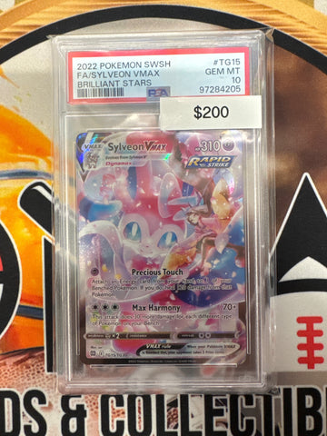 2022 Pokemon SWSH Full Art Sylveon Vmax Brilliant Stars TG15/TG30 PSA 10