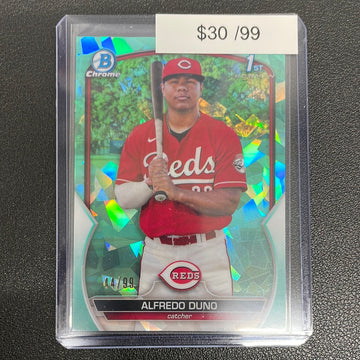 2023 Bowman Chrome Aqua Sapphire Alfredo Duno Rookie /99