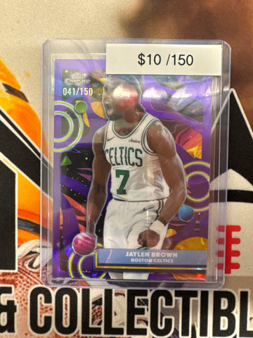 2026 Topps Chrome Cosmic NBA Jaylen Brown Purple Raywave Refractor /150