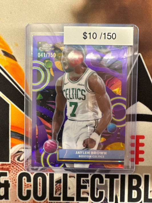 2026 Topps Chrome Cosmic NBA Jaylen Brown Purple Raywave Refractor /150