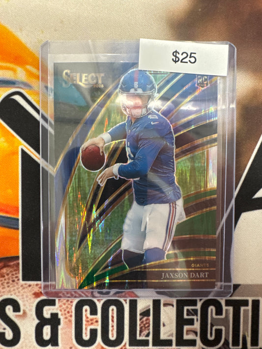 2025 Panini Select NFL Jaxson Dart Rookie Green & Blue Shock Prizm