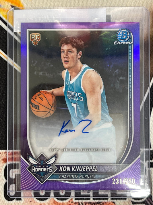 2025 Bowman Basketball Kon Knueppel Chrome Autograph Rookie Purple Refractor /250