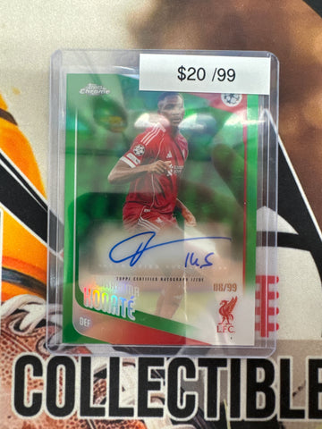 2025-26 Topps Chrome Champions League Ibrahima Konate Green Refractor Autograph /99