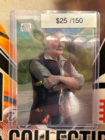 2025 Topps Chrome Star Wars Galaxy Leia Organa Power Of The Force Cracked Ice Refractor /150