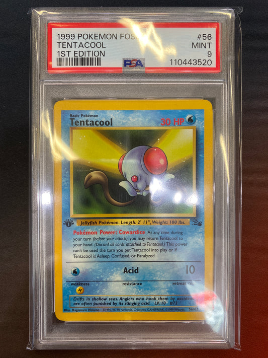Pokémon 1st Edition Tentacool Fossil 56/62 PSA 9