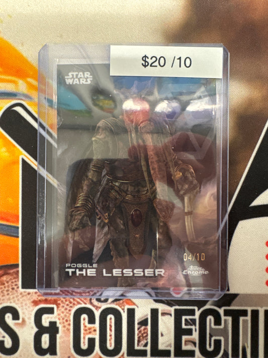 Topps Chrome Star Wars Poggle The Lesser Black Refractor /10