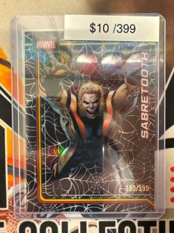 2026 Topps Chrome Marvel Sabertooth Spider-Web Refractor /399