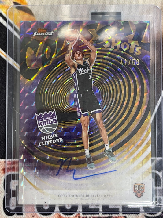 2025-26 Topps Finest Basketball Nique Clifford Colossal Shots Rookie Auto /50