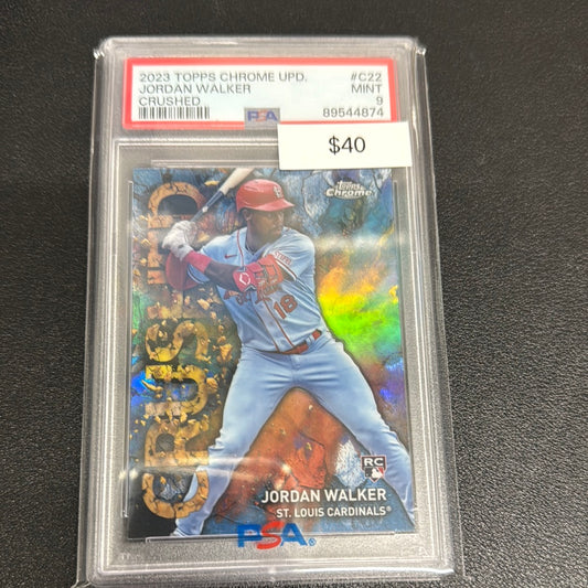 2023 Topps Chrome Update Jordan Walker Crushed PSA 9