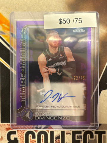 2026 Topps Chrome NBA Update Dontei DiVincenzo Purple Autograph /75