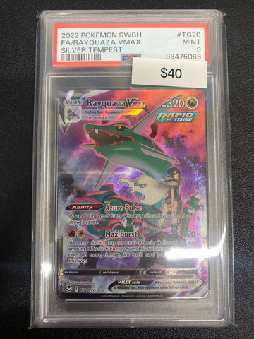 Pokémon Rayquaza VMAX Trainer Gallery Silver Tempest TG20/TG30 PSA 9