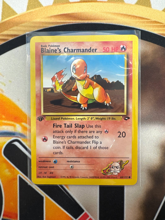 Pokémon Blaine’s Charmander 60/132 1st Edition Gym Challenge Non Holo