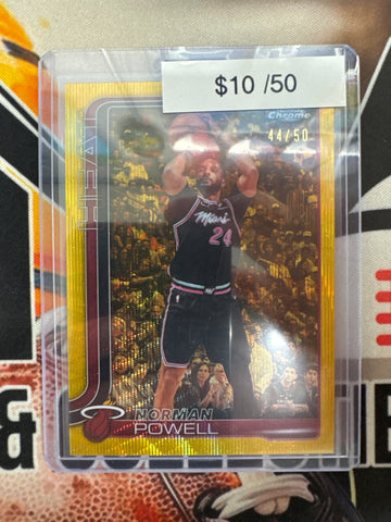 2026 Topps Chrome NBA Update Norman Powell Gold Wave Refractor /50