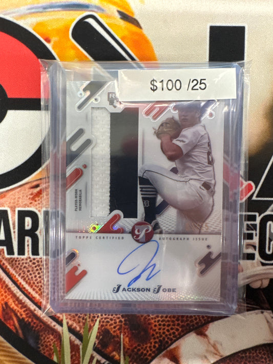 2025 Topps Pristine MLB Jackson Jobe Rookie Jumbo Relic Autograph Refractor /25