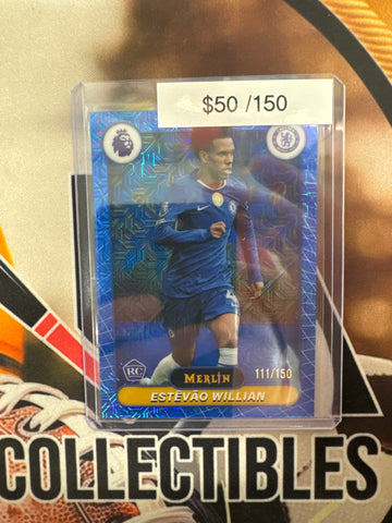 2026 Topps Merlin English Premier League Estevao Willian Rookie Blue Mojo Refractor /150